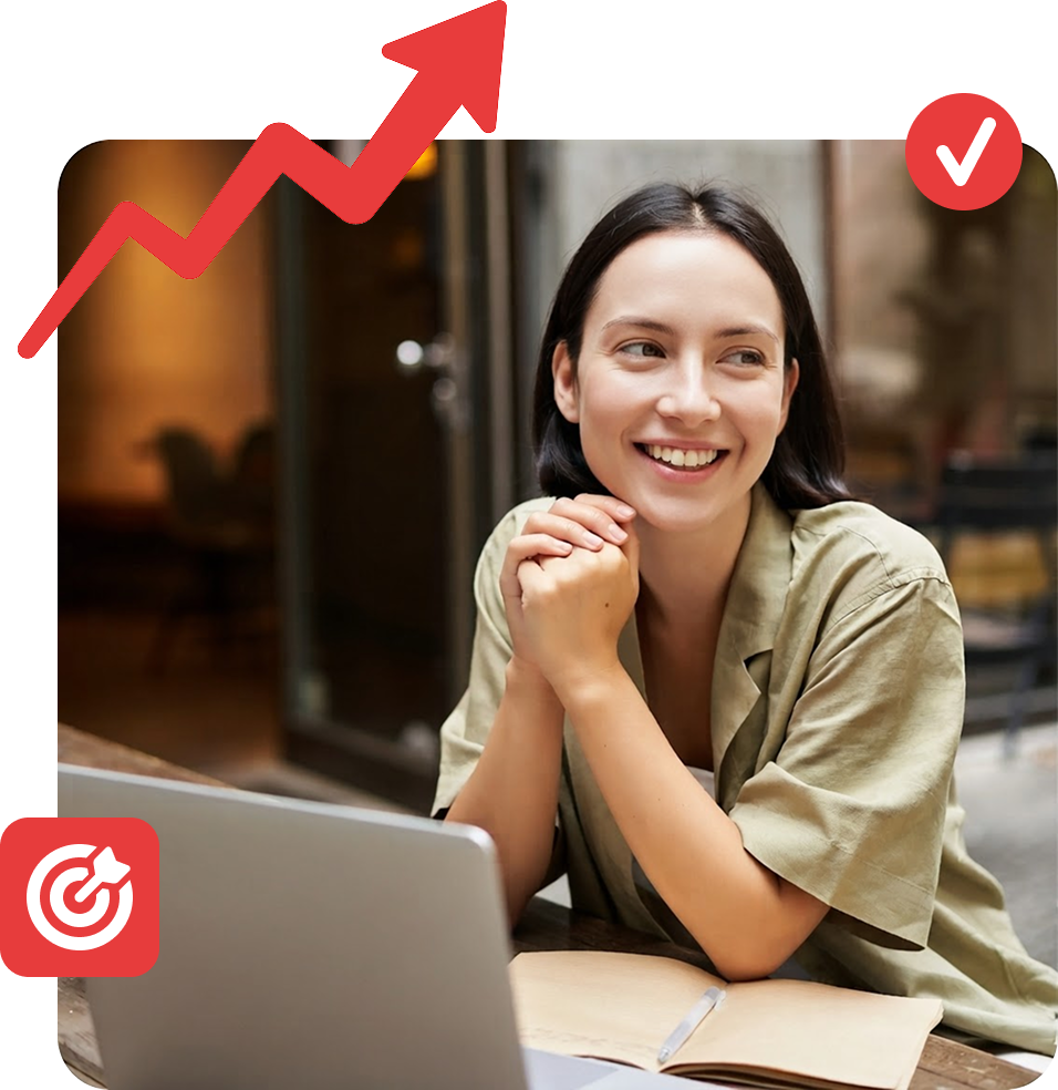 Una founder al lavoro sulla sua idea