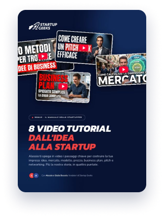 Copertina del bonus 8 video tutorial dall'idea alla startup